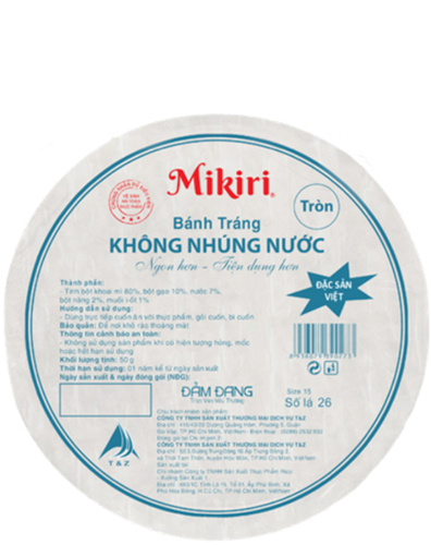 Bánh tráng tròn không nhúng nước
