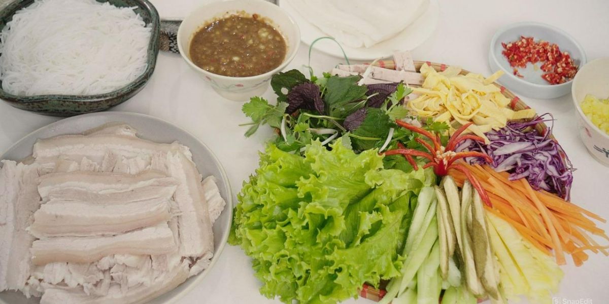 Bánh tráng cuốn thịt heo