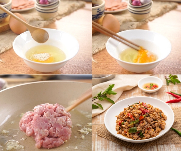 Làm nhân thịt cho bánh tráng nướng mắm ruốc