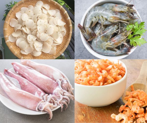 Nguyên liệu cho cách nấu bánh phồng tôm kiểu súp