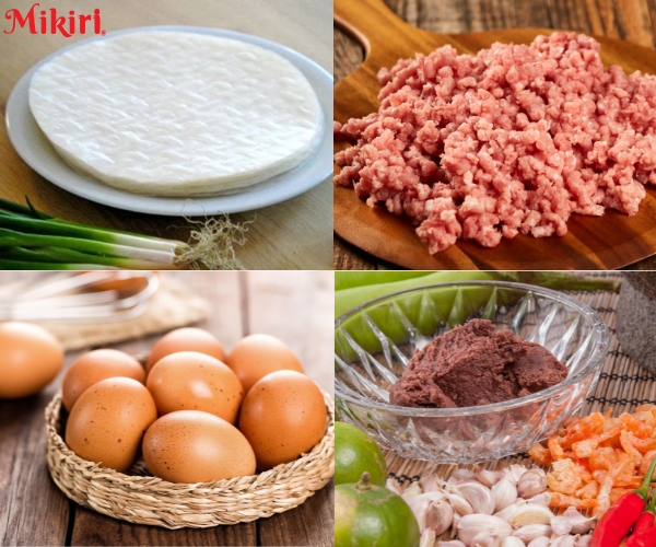 Nguyên liệu làm bánh tráng nướng mắm ruốc