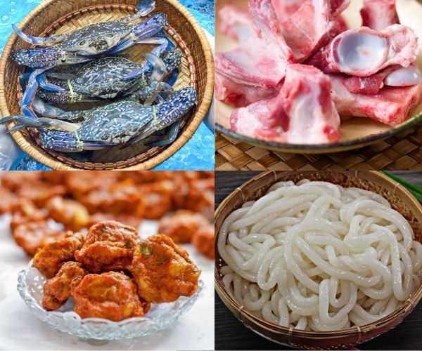 Nguyên liệu nấu bánh canh ghẹ