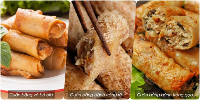 bánh tráng cuốn chả giò loại nào ngon