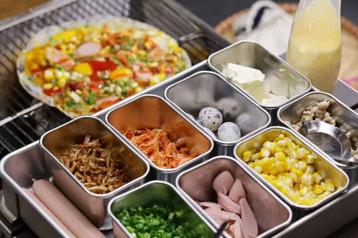 nguyên liệu cho cách làm bánh tráng nướng bằng bếp than