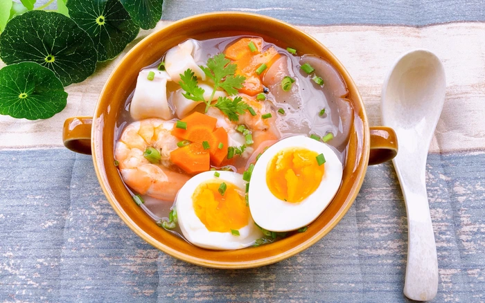 súp phồng tôm hải sản