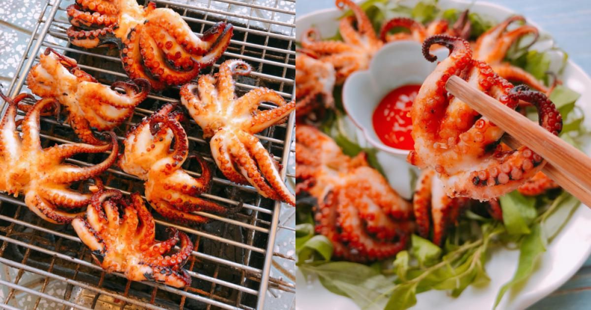 Bạch tuộc nướng sa tế hấp dẫn