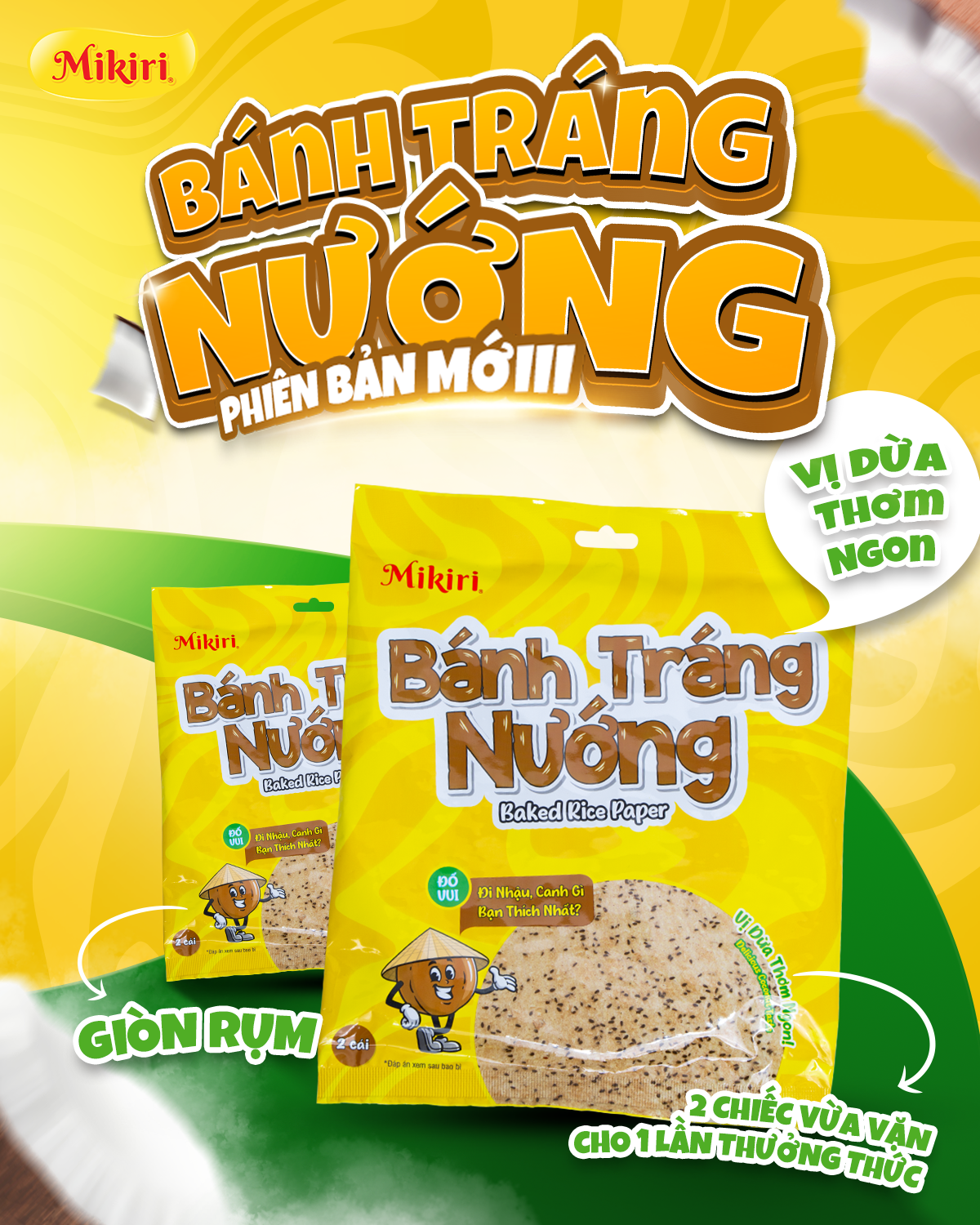 bánh tráng nướng vị dừa phiên bản mới